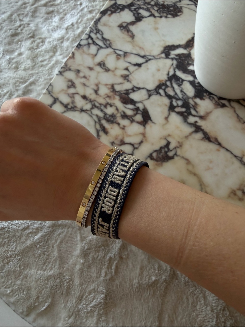 Authentic Dior Friendship Bracelet in navy blue